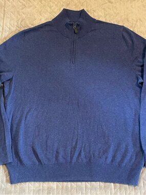 Jos A Banks Traveler‎ 1/4 zip pima cotton sweater mens XL NWT blue